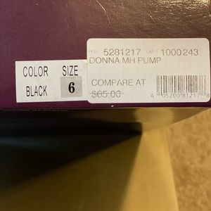 Black round toe pumps